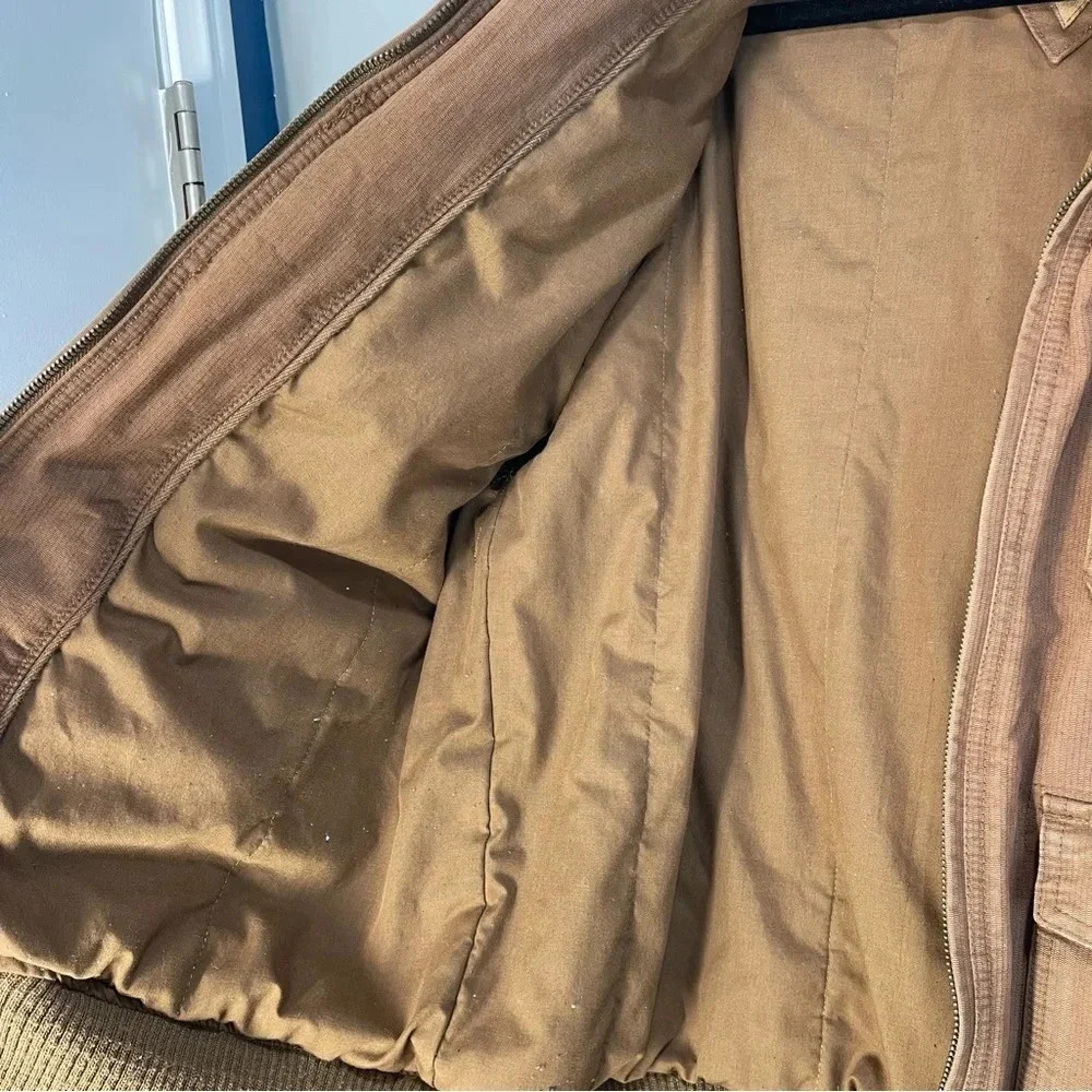 Vintage Levi’s Brown Kaki Tan Utility Jacket coat Men Size XL Pockets all over - Picture 13 of 13
